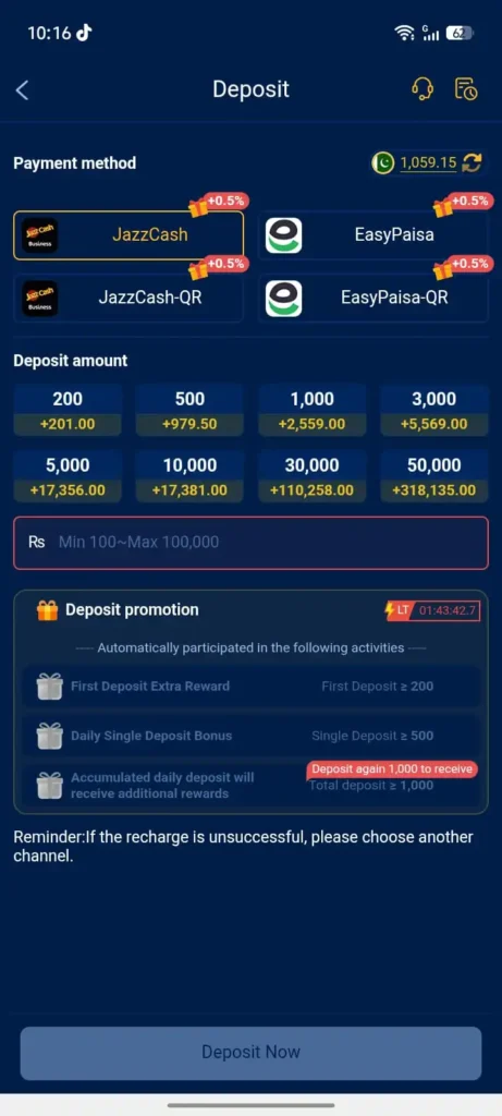 Deposit and Withdraw At77